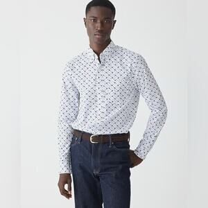 J.Crew Slim Secret Wash cotton poplin shirt in print L
